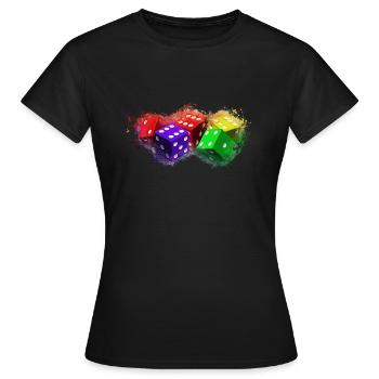Jeu de dés brillant - T-shirt Femme - noir - Devant - AI Model Female 172 dark (172cm)