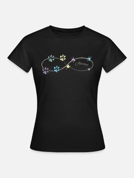 Tierliebe Hundepfoten - Frauen T-Shirt - Schwarz
