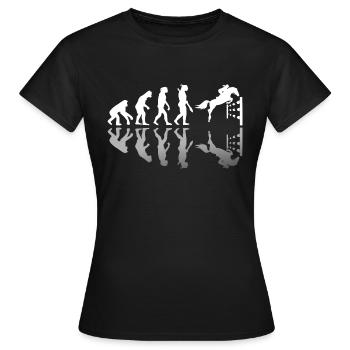 Evolution d'un cadeau d'équitation cavalier - T-shirt Femme - noir - Devant - AI Model Female 172 dark (172cm)