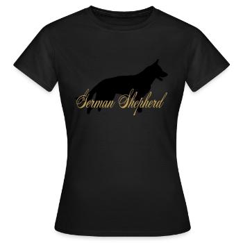 German Shepard BLACK GOLD - Women's T-Shirt - black - Front - AI Model Female 172 dark (172cm)
