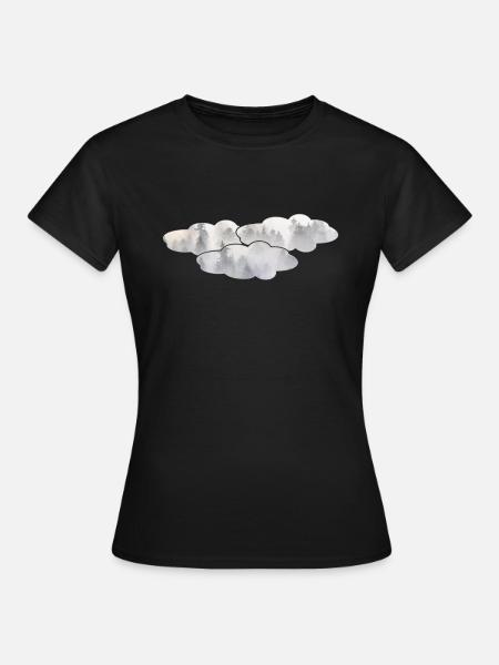 Wolken - Frauen T-Shirt - Schwarz