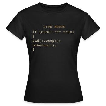 Devise de la vie informatique des développeurs - T-shirt Femme - noir - Devant - AI Model Female 172 dark (172cm)
