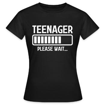 Teenager Please Wait - Women's T-Shirt - black - Front - AI Model Female 172 dark (172cm)