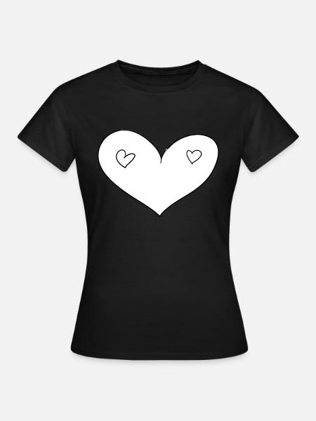 herzen herz - Frauen T-Shirt - Schwarz