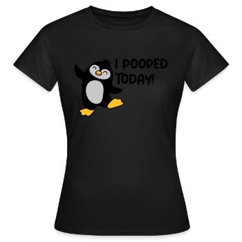 I pooped today Pinguin - Frauen T-Shirt - Schwarz - Vorne - AI Model Female 172 dark (172cm)
