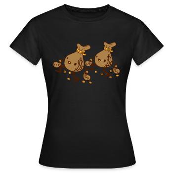 2 gehende Geldsäcke Freunde - Frauen T-Shirt - Schwarz - Vorne - AI Model Female 172 dark (172cm)
