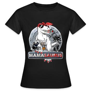 Mamasaurus Maman Dinosaure Stylé Humour Mère - T-shirt Femme - noir - Devant - AI Model Female 172 dark (172cm)