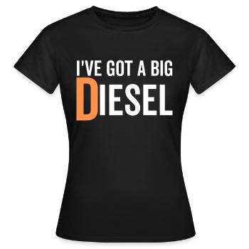 J’ai un gros diesel - T-shirt Femme - noir - Devant - AI Model Female 172 dark (172cm)