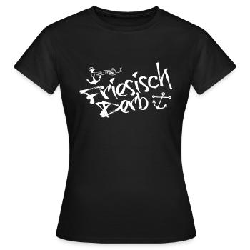 Ostfriesland - Friesisch Derb / Heimat, Fan Motiv - Frauen T-Shirt - Schwarz - Vorne - AI Model Female 172 dark (172cm)