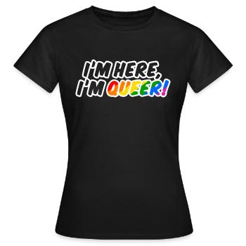 Queer est là! - T-shirt Femme - noir - Devant - AI Model Female 172 dark (172cm)