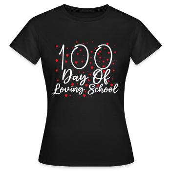 100 Jours D’école Aimante | 100 Jours D’école - T-shirt Femme - noir - Devant - AI Model Female 172 dark (172cm)