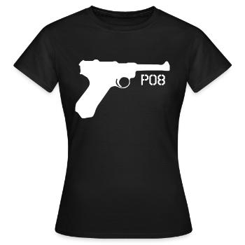 Pistolet Mitrailleur P08 "2" -Luger - T-shirt Femme - noir - Devant - AI Model Female 172 dark (172cm)