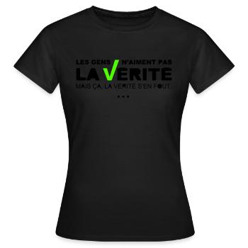 Vérité - T-shirt Femme - noir - Devant - AI Model Female 172 dark (172cm)