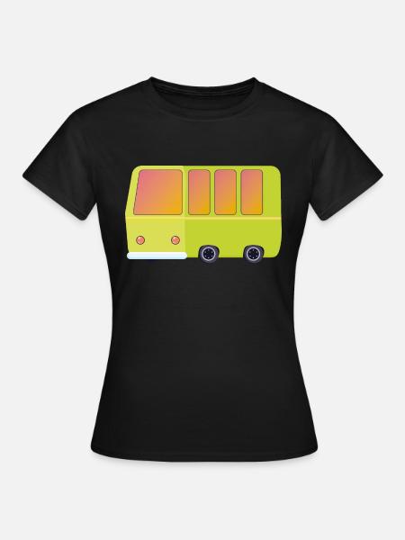 Der farbige Bus. - Frauen T-Shirt - Schwarz