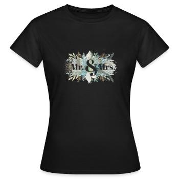 Mr. & Mrs. Eucalyptus customizable - Women's T-Shirt - black - Front - AI Model Female 172 dark (172cm)