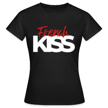 French Kiss - Women's T-Shirt - black - Front - AI Model Female 172 dark (172cm)