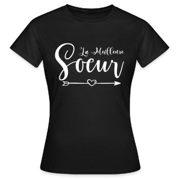 la meilleure soeur - T-shirt Femme - noir - Devant - AI Model Female 172 dark (172cm)