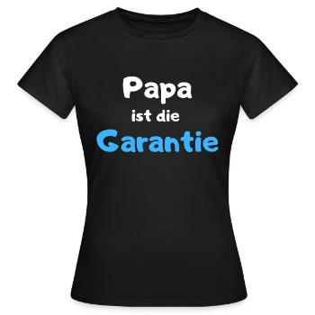 Papa ist die Garantie - Toybox-wht-blue - Frauen T-Shirt - Schwarz - Vorne - AI Model Female 172 dark (172cm)