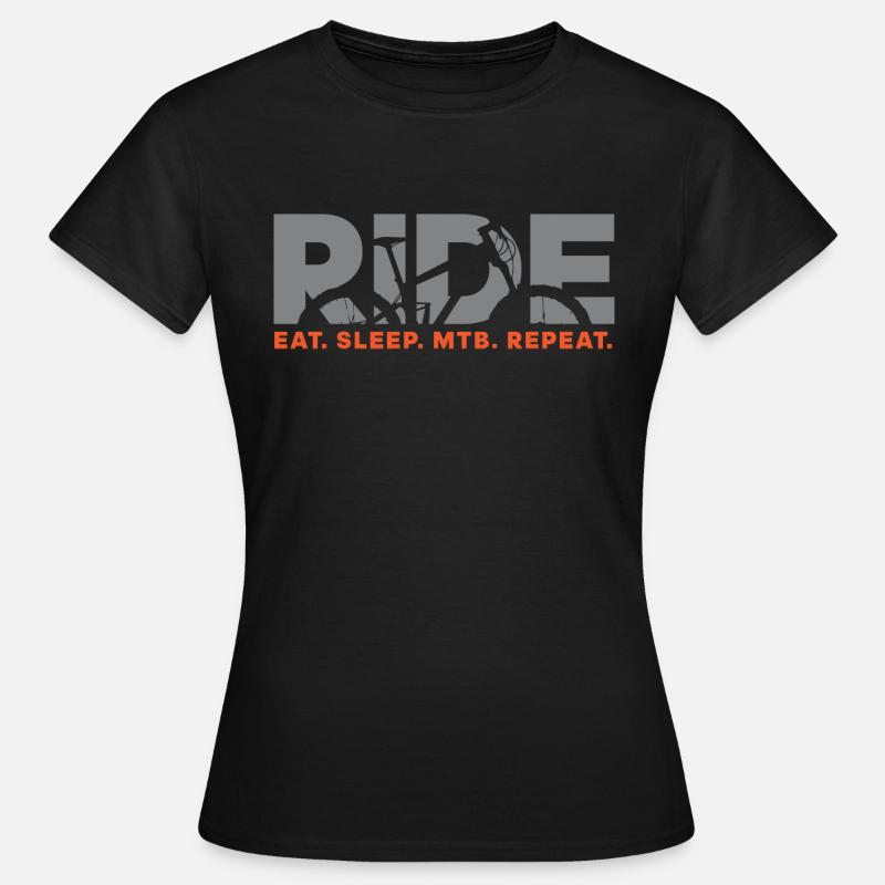 Ride Eat sleep MTB repeat - Women's T-Shirt - black