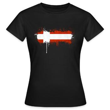 Dänemark Europa Dänische Flagge Nationalsymbole norden - Frauen T-Shirt - Schwarz - Vorne - AI Model Female 172 dark (172cm)