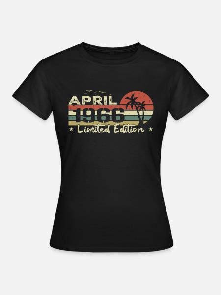 April Vintage 58th Anniversary Syntynyt 1966 Vibe - Naisten t-paita - musta