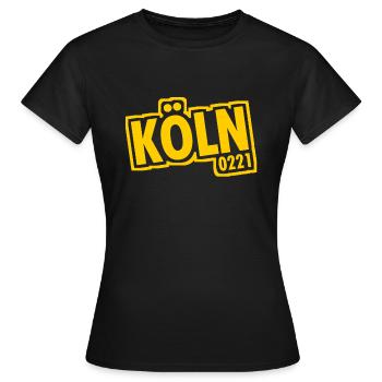 Cologne - 0221 - Ville de la cathédrale - Rhin - Cathédrale de Cologne - T-shirt Femme - noir - Devant - AI Model Female 172 dark (172cm)