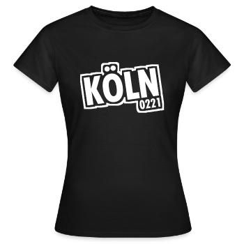 Cologne - 0221 - Ville de la cathédrale - Rhin - Cathédrale de Cologne - T-shirt Femme - noir - Devant - AI Model Female 172 dark (172cm)