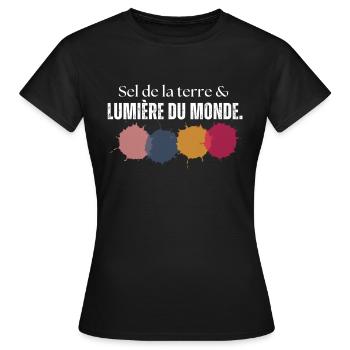 Tshirt Sel de la terre - T-shirt Femme - noir - Devant - AI Model Female 172 dark (172cm)