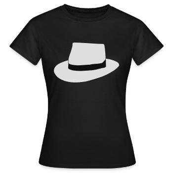 chapeau blanc - T-shirt Femme - noir - Devant - AI Model Female 172 dark (172cm)