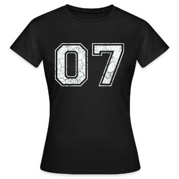 07 in white in the used look - Women's T-Shirt - black - Front - AI Model Female 172 dark (172cm)