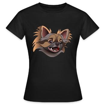 Chihuahua poil long - T-shirt Femme - noir - Devant - AI Model Female 172 dark (172cm)