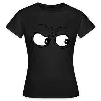 regarder les yeux 2 yeux s’énerver la tête - T-shirt Femme - noir - Devant - AI Model Female 172 dark (172cm)