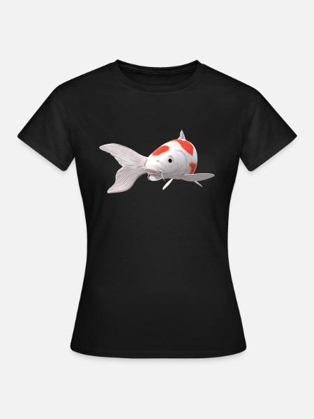 3D Koi - Frauen T-Shirt - Schwarz