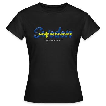 Suède résidence secondaire Suède drapeau vacances disant - T-shirt Femme - noir - Devant - AI Model Female 172 dark (172cm)