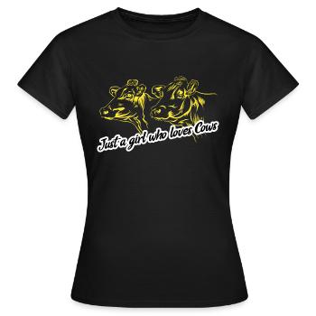 Just a girl who loves cows - Women's T-Shirt - black - Front - AI Model Female 172 dark (172cm)