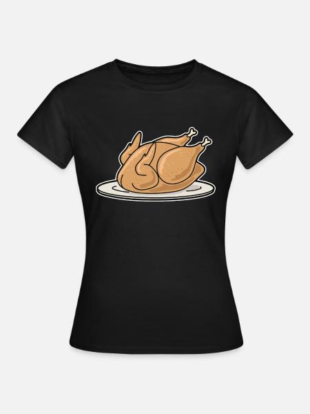 Hähnchen Gegrillt - Frauen T-Shirt - Schwarz