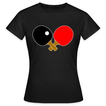 Tennis de table tennis de table bat Balle de tennis de table - T-shirt Femme - noir - Devant - AI Model Female 172 dark (172cm)