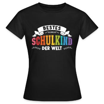 Schulkind Schulanfang Schulbeginn Geschenk - Frauen T-Shirt - Schwarz - Vorne - AI Model Female 172 dark (172cm)