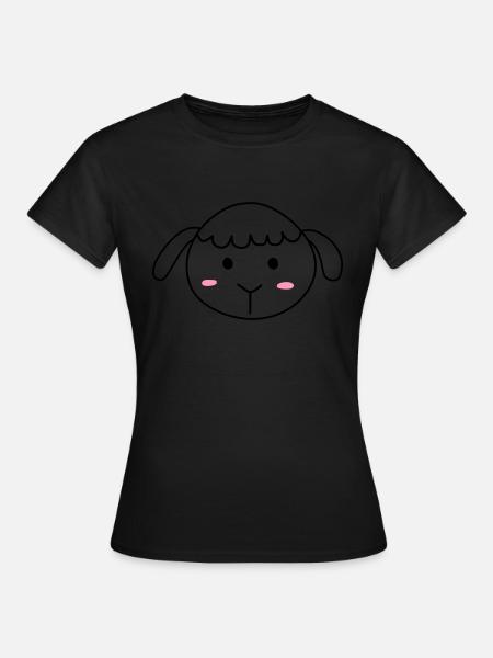 Cute sheep - Frauen T-Shirt - Schwarz