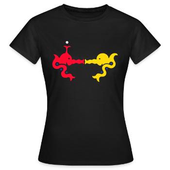 Der Kuss unter dem Meer - Frauen T-Shirt - Schwarz - Vorne - AI Model Female 172 dark (172cm)