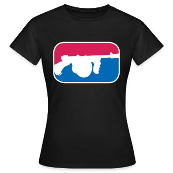 Thompson Maschinenpistole Mafia lustige Geschenk - Frauen T-Shirt - Schwarz - Vorne - AI Model Female 172 dark (172cm)