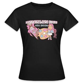 Einschulung 2023 Schulanfänger Schulanfang - Frauen T-Shirt - Schwarz - Vorne - AI Model Female 172 dark (172cm)