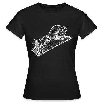 Hobel Holzwerkzeug Schreiner - Frauen T-Shirt - Schwarz - Vorne - AI Model Female 172 dark (172cm)