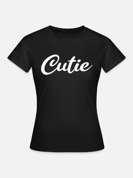 Cutie in white - Frauen T-Shirt - Schwarz
