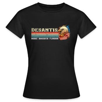 Vintage Distressed Desantis 2024 Election - T-shirt Femme - noir - Devant - AI Model Female 172 dark (172cm)