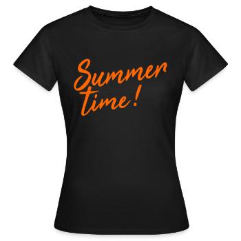 Heure d'été! - T-shirt Femme - noir - Devant - AI Model Female 172 dark (172cm)