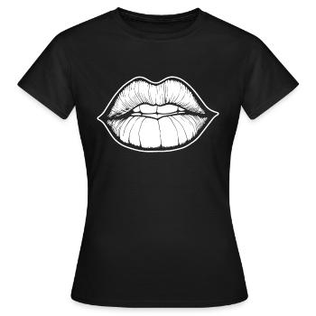 Lèvres, bouche, baisers lèvres - T-shirt Femme - noir - Devant - AI Model Female 172 dark (172cm)