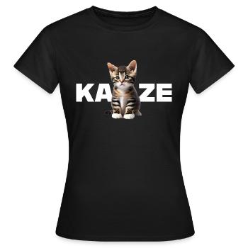 Katze - Für alle die Katzen lieben und das Ze - Frauen T-Shirt - Schwarz - Vorne - AI Model Female 172 dark (172cm)