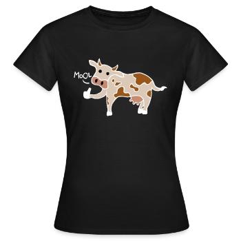 Mool / Cool Cow Thumbs Up (Blanc) - T-shirt Femme - noir - Devant - AI Model Female 172 dark (172cm)