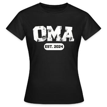 OMA 2024 Geschenk für Oma Enkel 2024 Oma werden - Frauen T-Shirt - Schwarz - Vorne - AI Model Female 172 dark (172cm)
